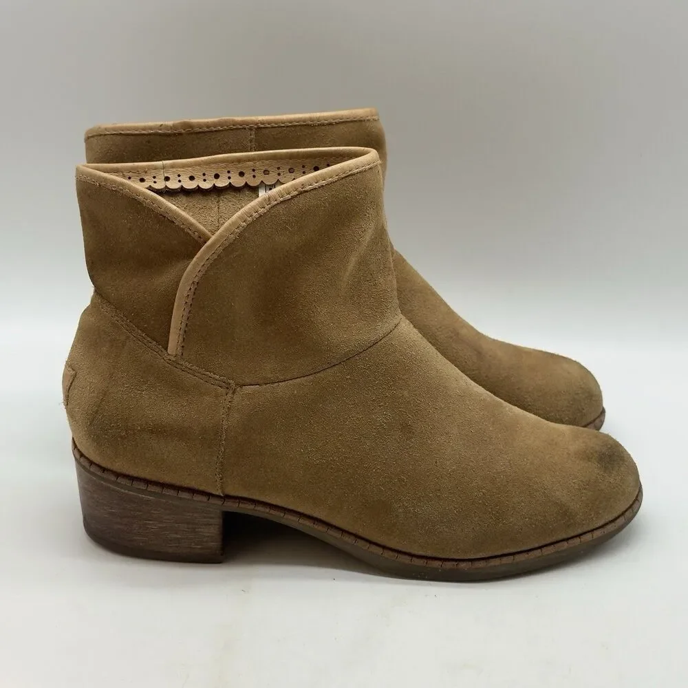 UGG Darling 1004367 Ankle Bootie Women's 8 Tan Suede Round Toe Pull On Western
